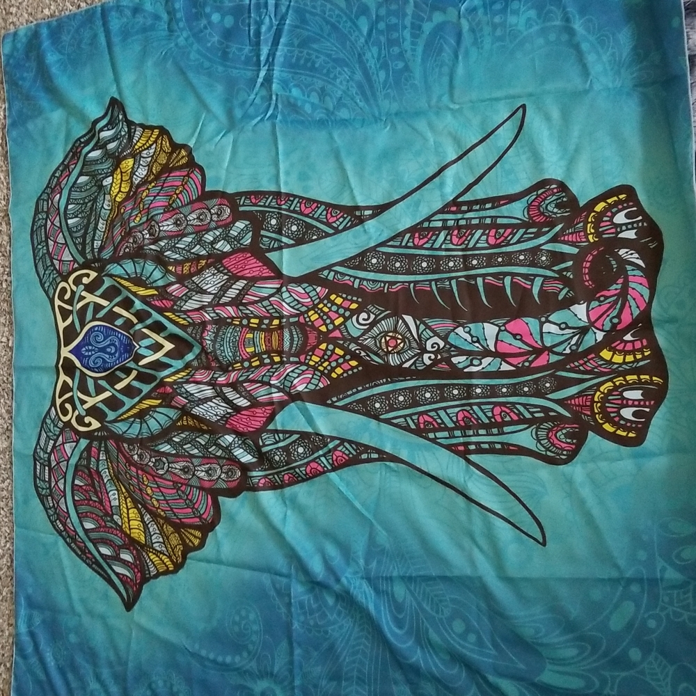 Elephant Tapestry 56x56 Blue multicolored